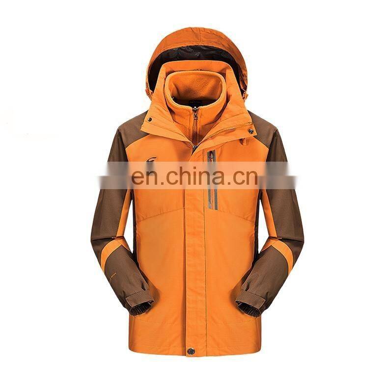 Winter outdoor jacket waterproof breathable jacket with detachable lining