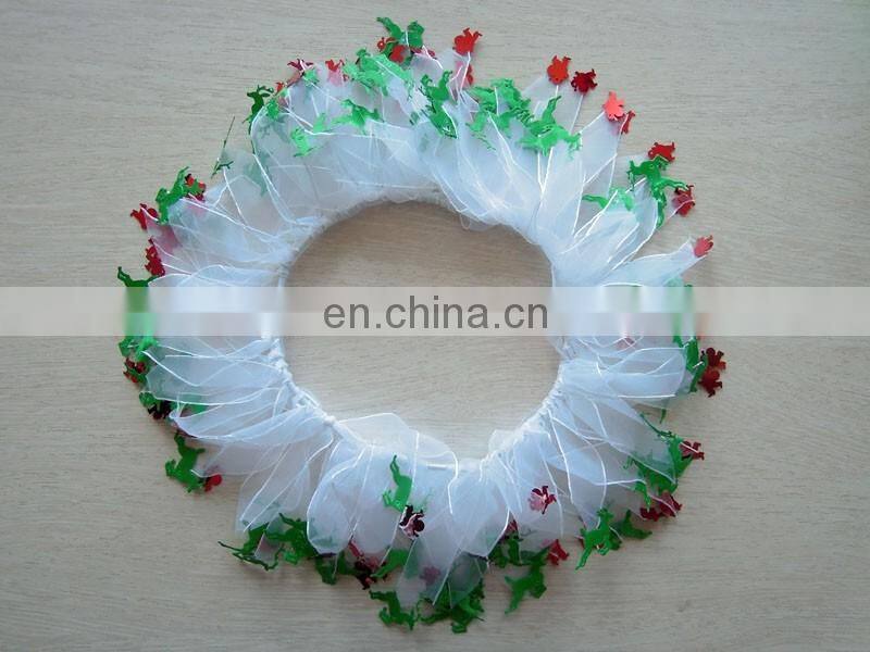 DIY Christmas Pet Accessory Santa White Tulle Dog Collar With Deer