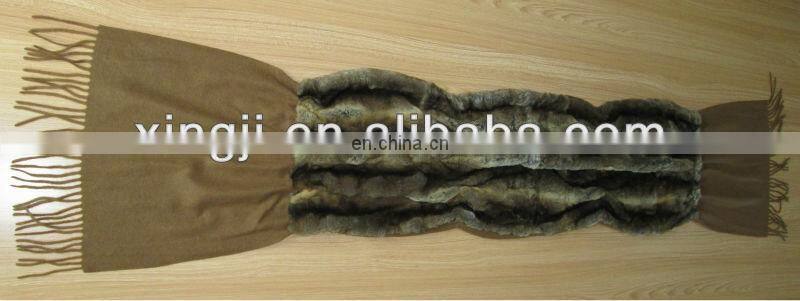 Top quality dyed Rex rabbit fur scarf