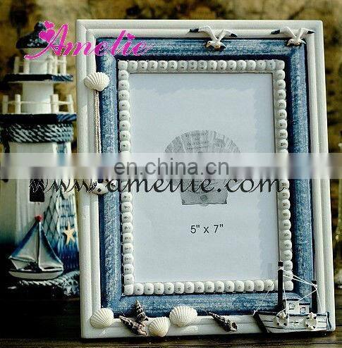 A0138 5*7 Blue Color Seabirds Beautifu Colorful Wooden Collage Photo Frame