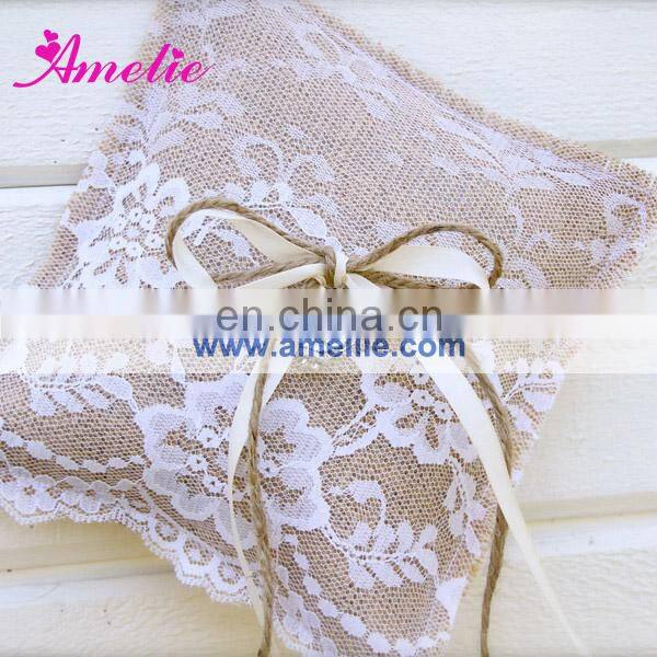 AR9272 White and silver wedding ring bearer ring pillow