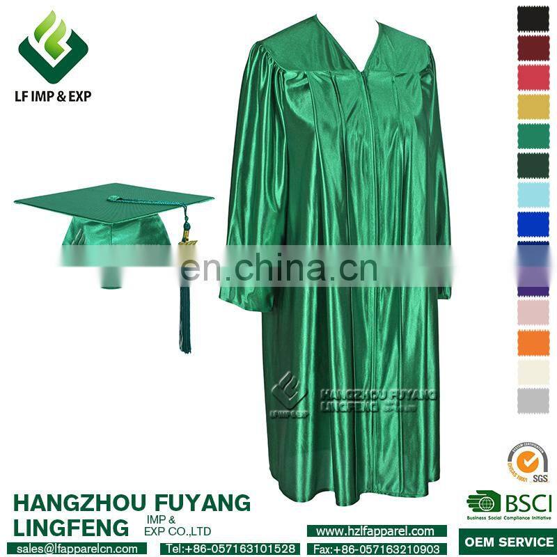 2017 Hot Sale Shiny Graduation Caps And Gowns Set/Graduation Gown
