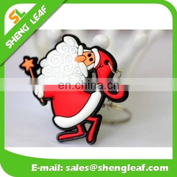 Christmas gifts custom rubber pvc promotional keychain