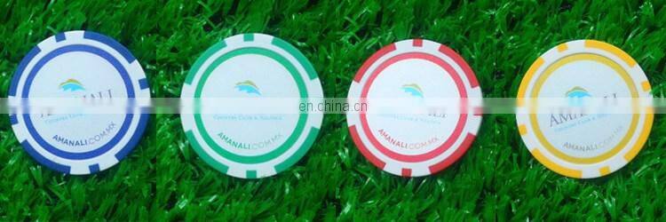 Popular UK golf plastic poker chip ball marker for bulk selling