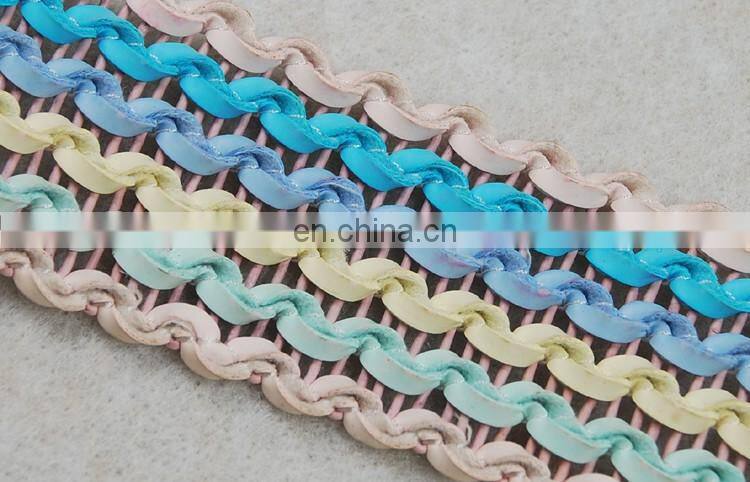Fantastic colorway wave leather tape/ladder pu trims for accessories