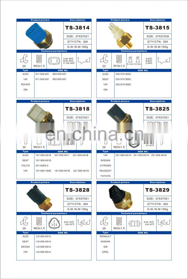 Radiator Fan Switch for Volkswagen Beetle OEM 1J0959481A 1J0959481AMY 1009590016