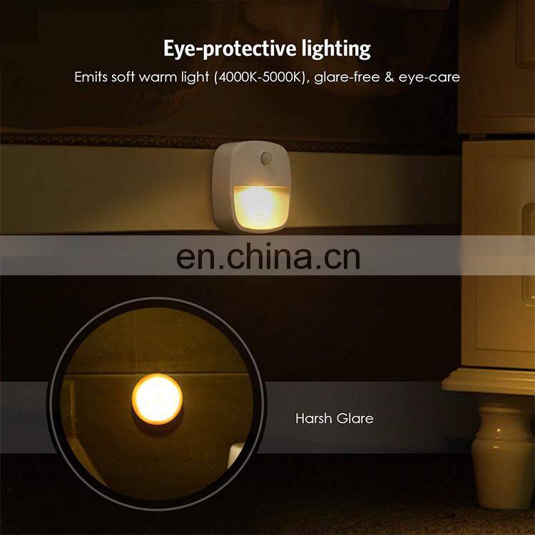 Motion sensor light, cordless battery powered LED night light, stair magnet wall light