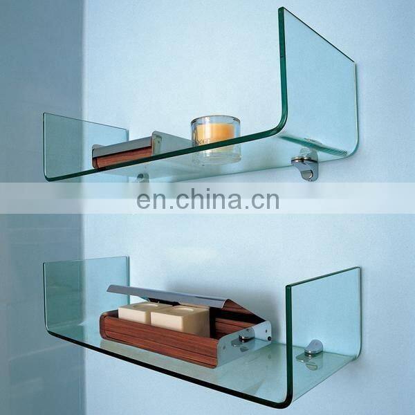 China factory manufacture safety Clear and colored Tempered Glass bathroom shelf 4mm 5mm 6mm 8mm 10mm
