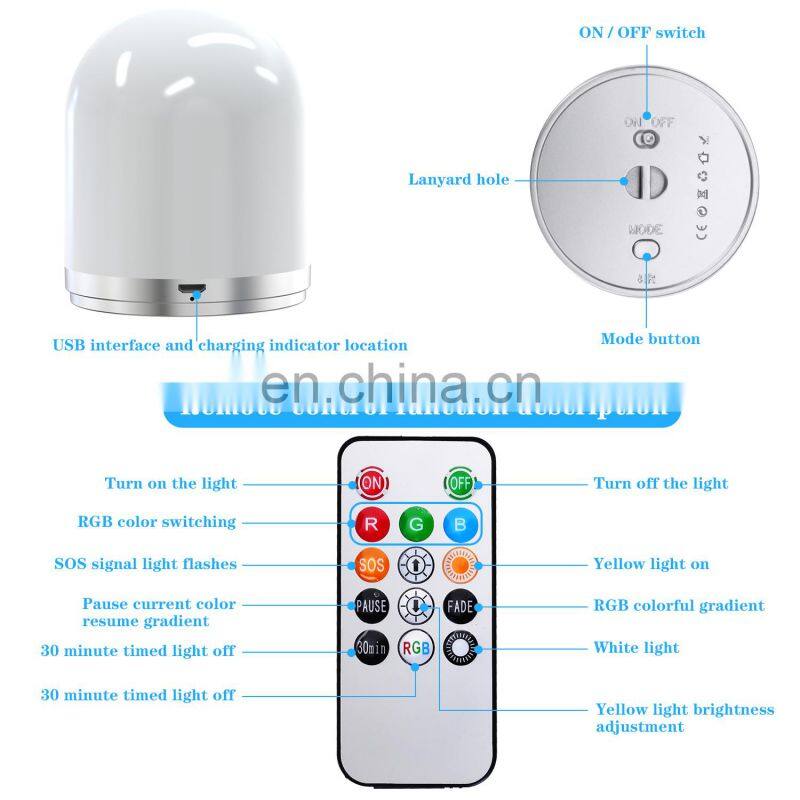 2020 amazon USB rechargeable remote control muti-colors changed home decoration night light led for baby feeding kids