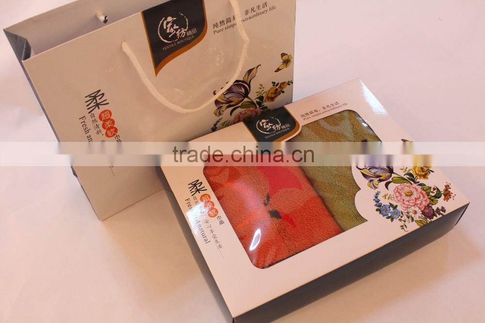 two towels in a gift box ,soft water absorption couples towels
