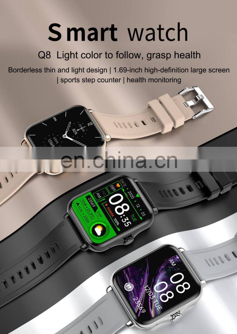 Q8 Men Woman Bracelet Heart Rate Fitness Call Tracker IP67 Waterproof Smart Phone Smart Watch