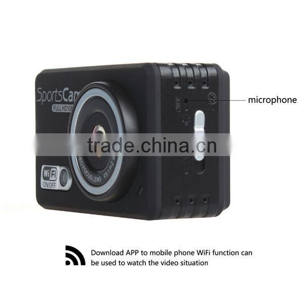 2014 Year Best-selling! Sunplus Chip 5Mega CMOS Sensor 1080P 30FPS Full HD 1080P WIFI Sport Camera F39 With Anti-shake Function