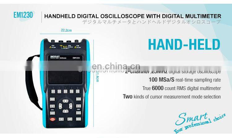 All-sun EM1230 Handheld Digital Storage Oscilloscope 25MHz 100M Sa/s Scope Meter with LED backlight stock in US