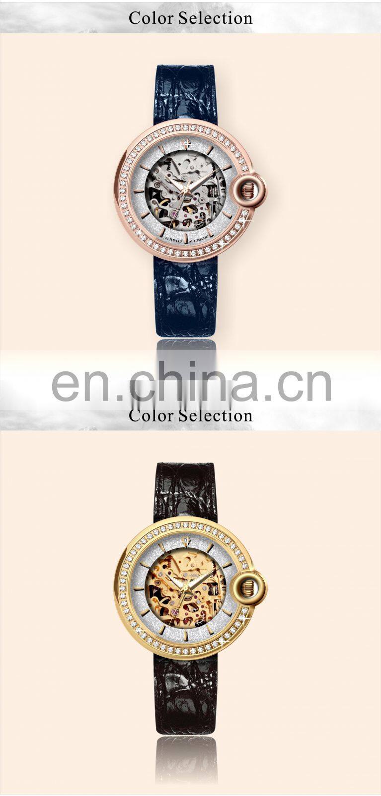 Customized Luxury Brands Watch Gold Mechanical Movement Ladies Wrist New Watch