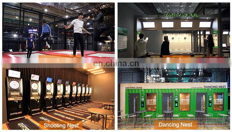 Complex Adventure Play Equipment Ninja Warrior Course Playground With Trampoline Park