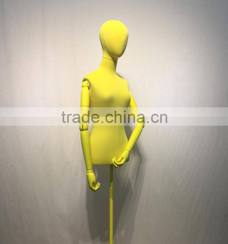 high quality fiberglass mannequin torso with wood arms