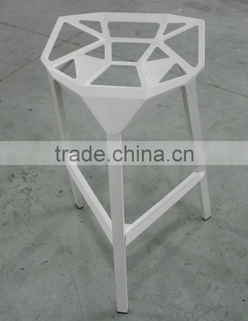 Replica Italian graceful design aluminum stacking Konstantin Grcic barstool,replica Stool one,white color stool one