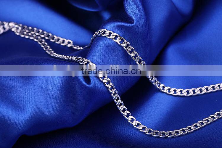 Yiwu Wholesale Fashion Rhodium Plated Different Types Curb Chain Of Necklace