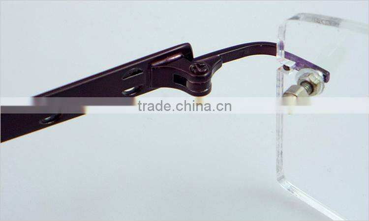 Semi-rimless half titanium wholesale high quality fashion spectacle frame for men