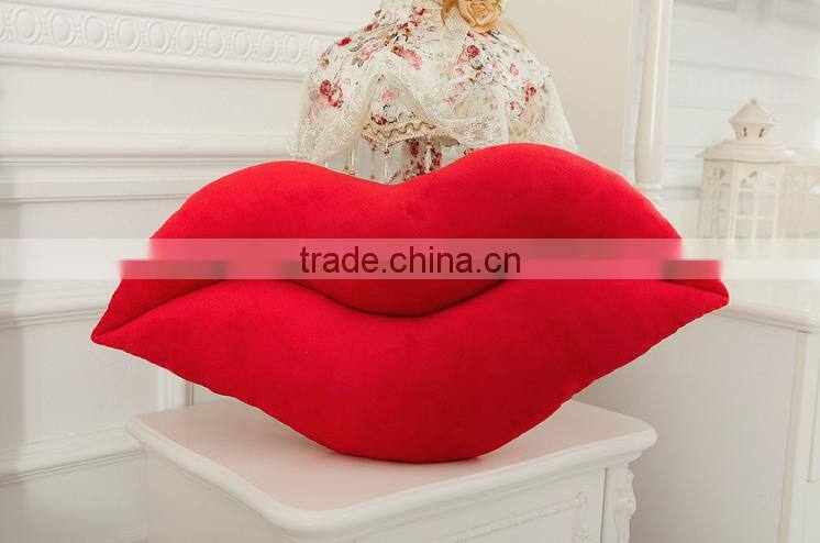 newest pink and red sex interesting lip shaped pillow