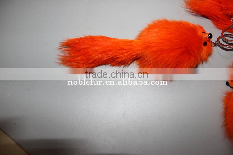 New Arrival White Small Fox Fur Keychain For Mobile Natural Real Fox Fur