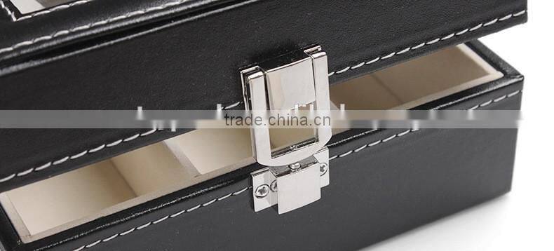 W806-3 3 Slot Grid Cheap Wholesale PU Leather Watch Packaging Display Box