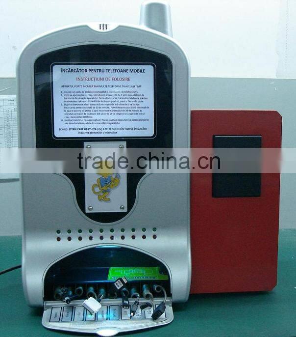 bill-operated cell phone charging station