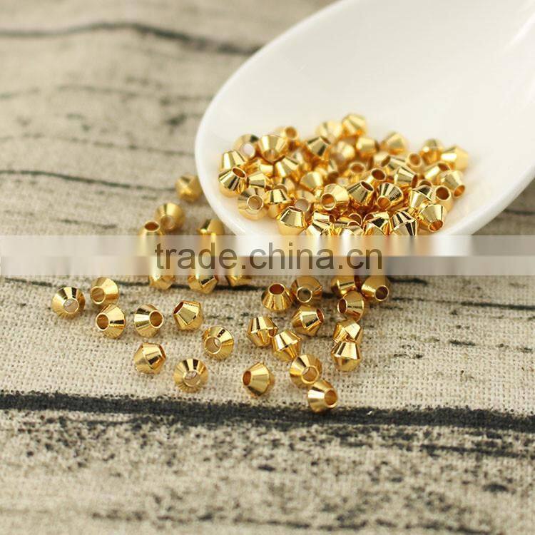JS1230 Wholesale 4mm gold bicone spacer beads