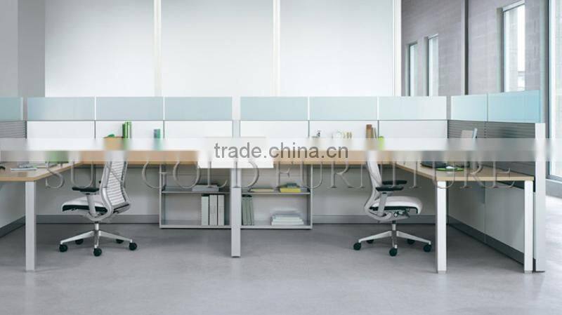 Popular Foshan Furniture Green White Steel Leg Modern Office Workstation(SZ-WS331)