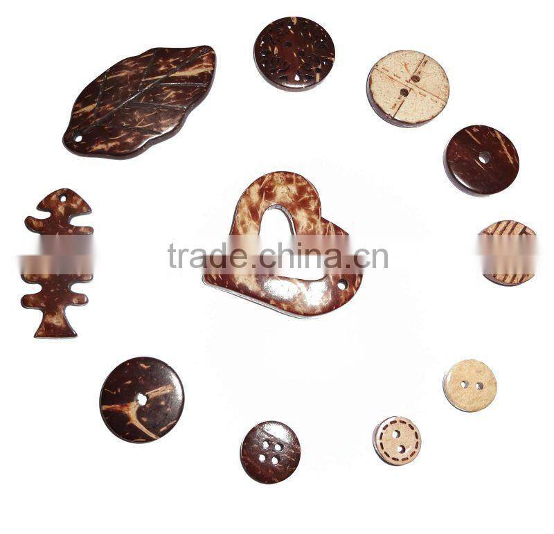 laser engraved decorative wood buttons for garment/clothing