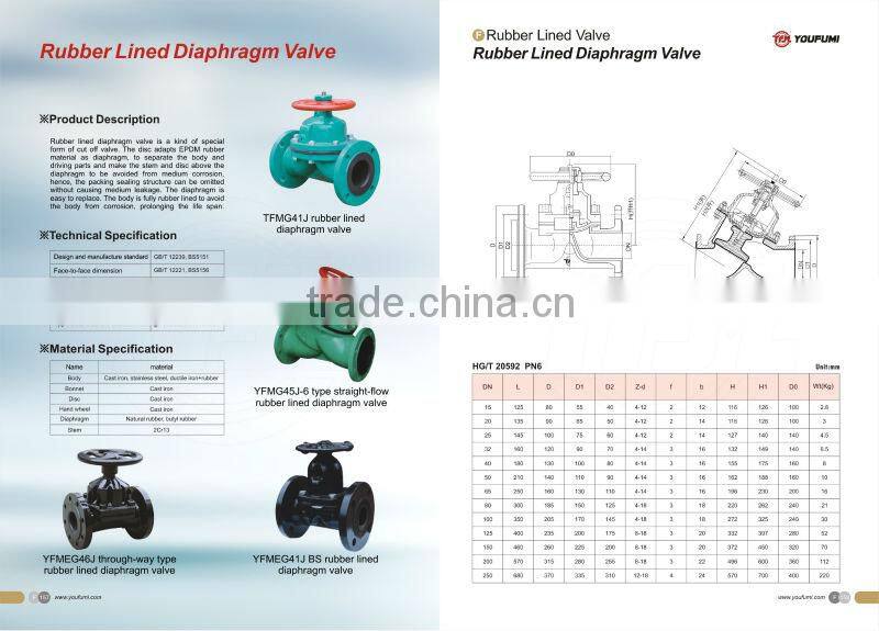 Rubber Lined Diaphragm Valve