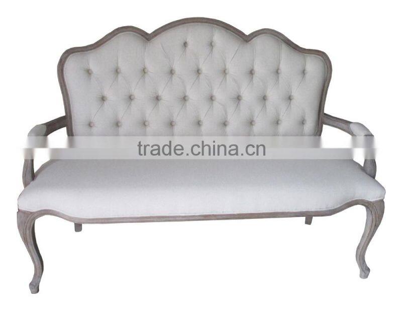 Antique linen fabric arm accent chair living room arm chair