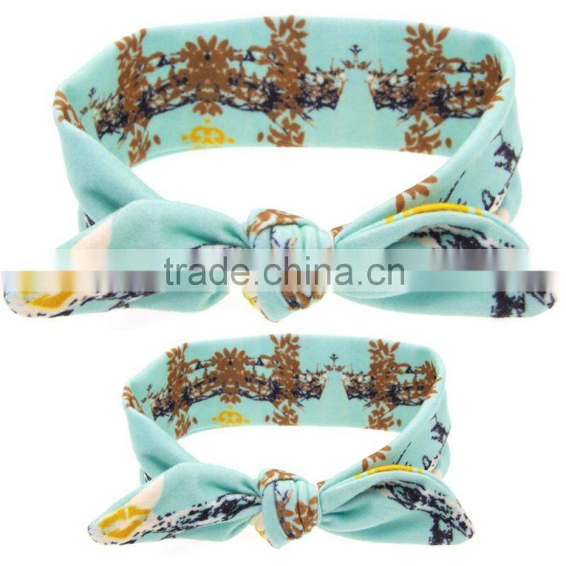Hot-sale mommy baby knotted turban headband head wraps mommy and baby headbands for hair accessories polka dot headwear wh-1737