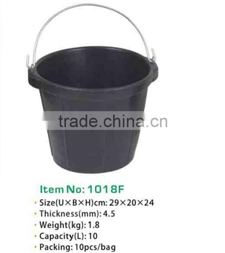 recycled rubber bucket,flexible rubber pail with steel handle
