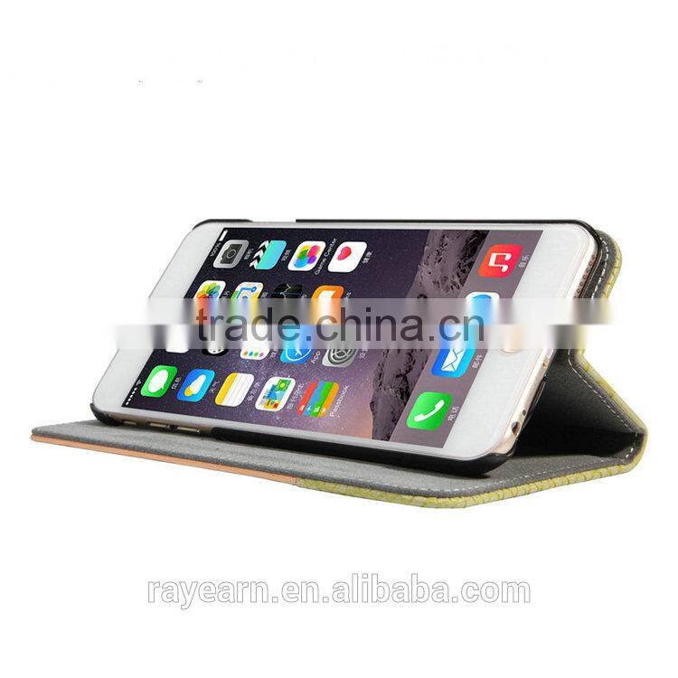 For i6 Leather mobile phone case support customized size leather case