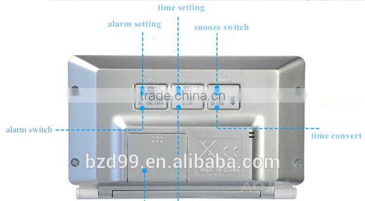 Multi-functional LCD Display Portable Folding Travel Alarm Clock Pocket Flip Clock / Electronic items Manufacturer OEM/ODM