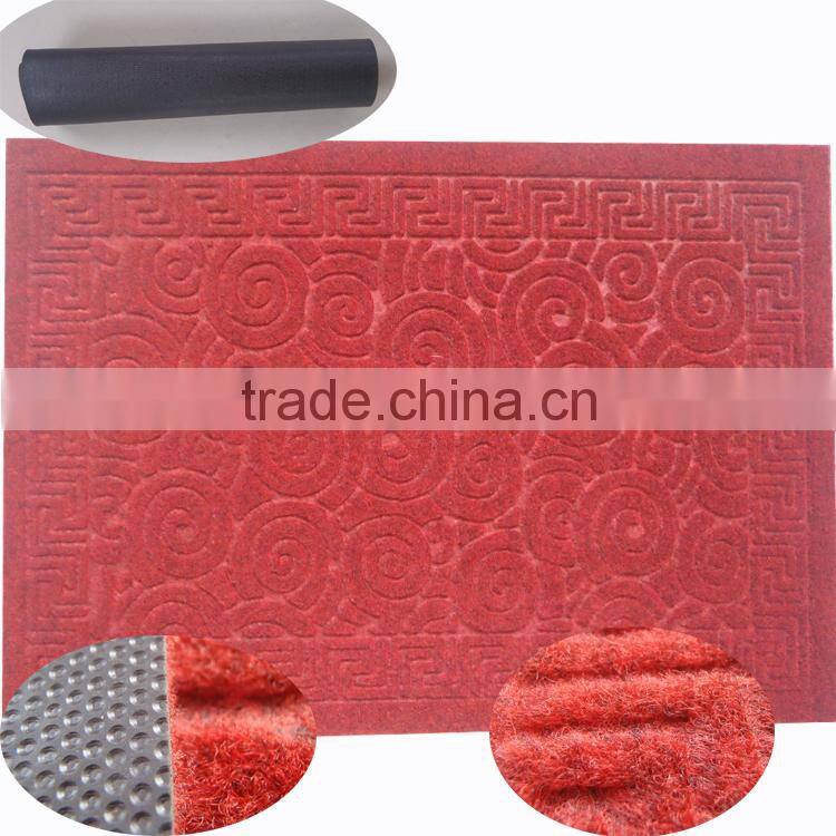 anti-slip polyester pvc Flocking Fabric Door Mat