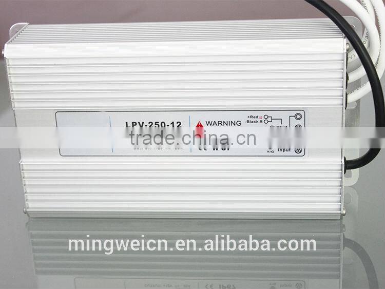 UL approved Waterproof LED switching power supply 250w 12v two years warranty