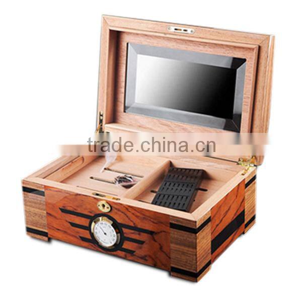 Wooden Cigar Storage Box With Lock
