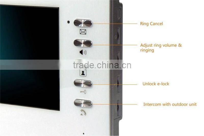 LCD monitor Speakerphone intercom Color Video Door Phone doorbell access Control System IR doorphone