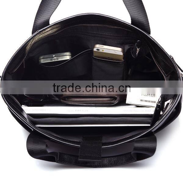 High-end oil wax cow leather tote clutch bag for middle-aged gentlemen dual bag