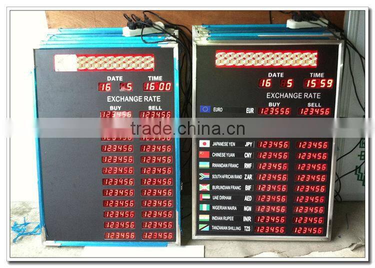 Alibaba express hot new product! Floor stand Red LED digital electronic exchange rate board for Arabic countries