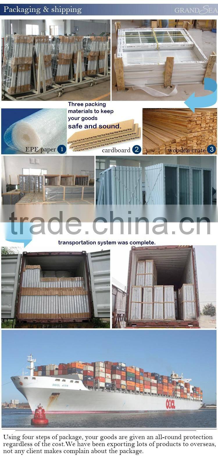 Latest design aluminum casement window with flynet