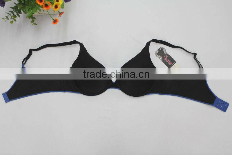 Sexy Laser Cut Contrast Color Design Young Girl Bra Push Up Bra