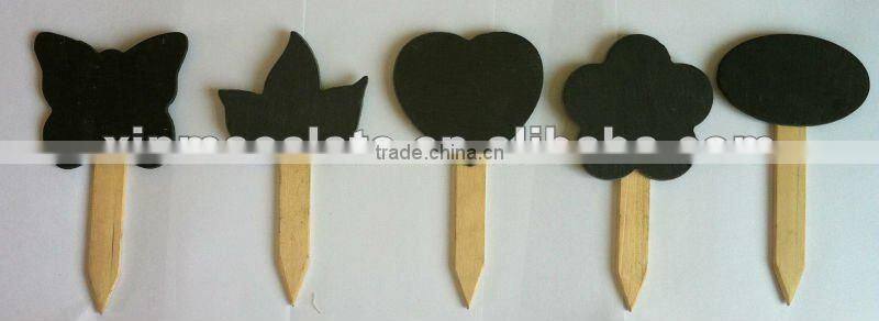 Heart Shape Custom Slate Stone Plant Labels With Wooden