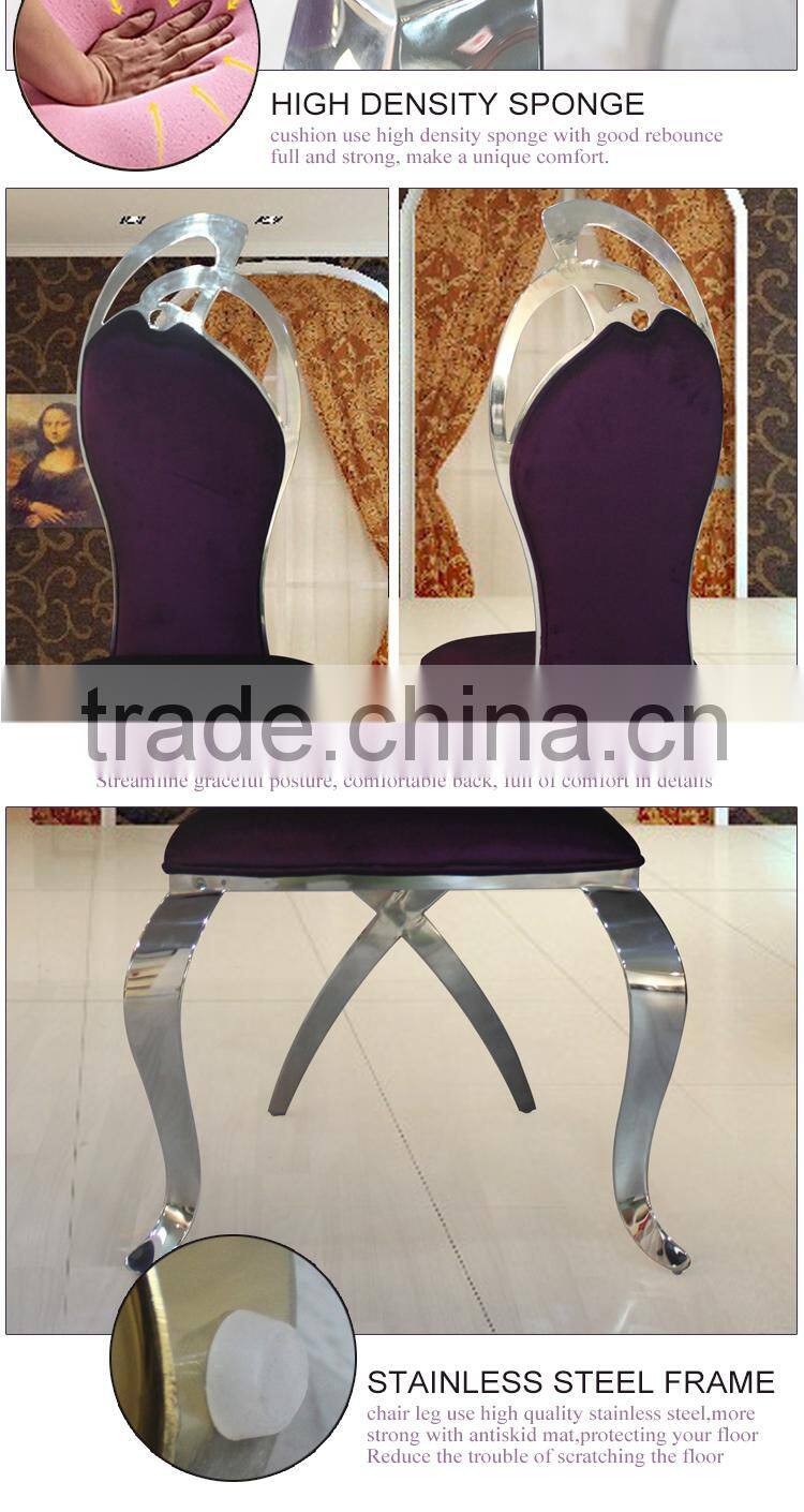 stainless steel with fabric to upholster dining room chair