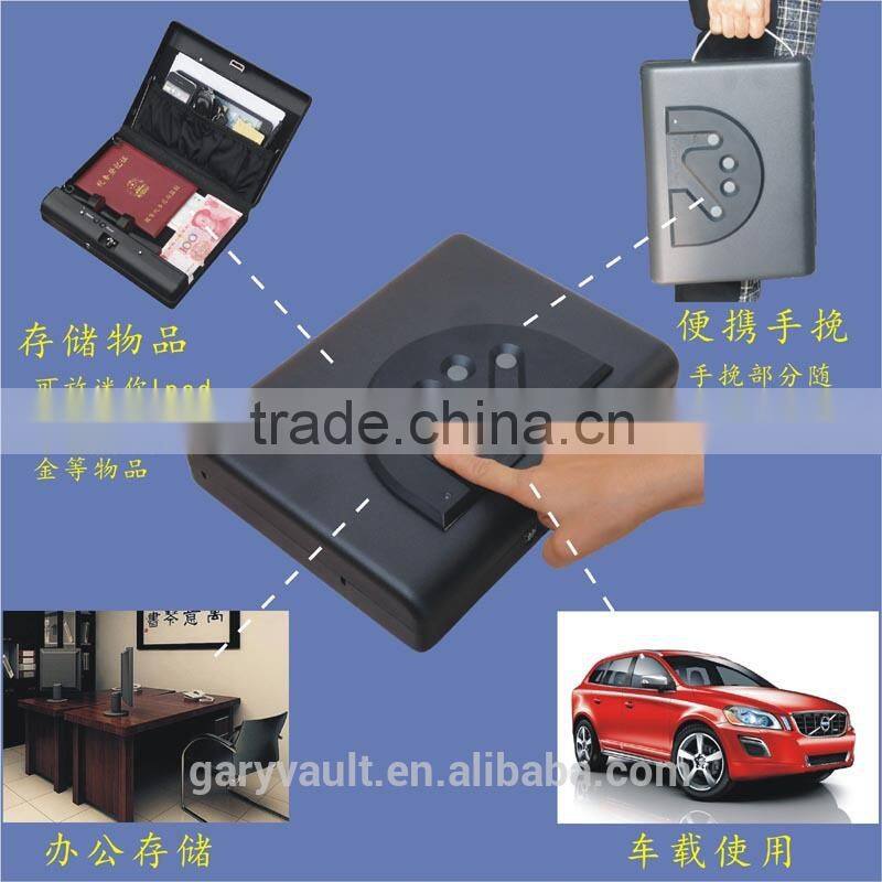 Wholesale- MS500 Micro Vault biometric fingerprint pistol small security storage steel safe box / gun vault