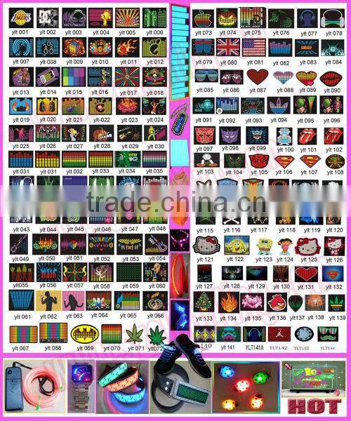 2013 hot selling new design el sound sensitive t-shirt panel