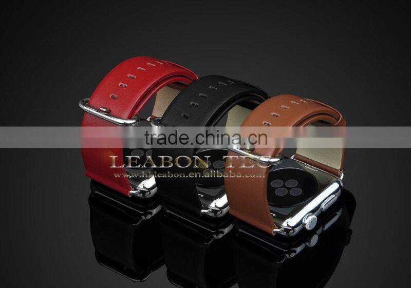 For apple watch band, Genuine leather watch band strap with adapter adjustor
