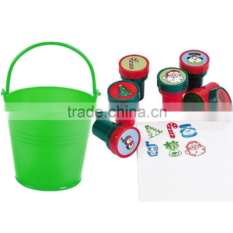 High Quality Hot Sale Funny Creative Plastic Pink Pail Filled with Sofia the First Mini Stampers Cheap Novelty Self-Inking Stamp